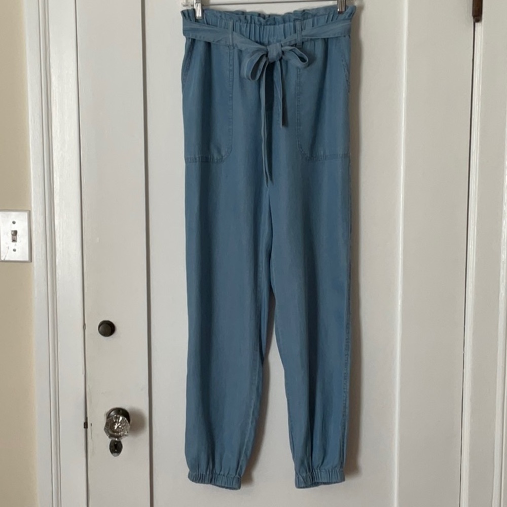 LOVE TREE Women’s Blue Tencel Jogger Pullon Jogger Tie Waist Small Preowned